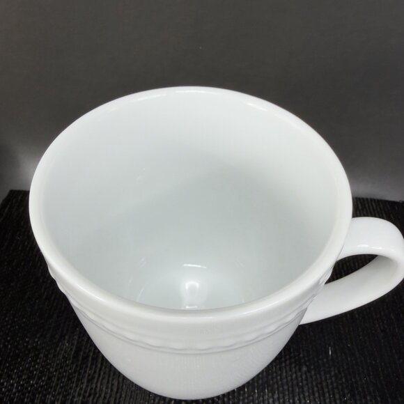 Fitz And Floyd Everyday White Ceramic Coffee Mug Cup Set 2 Mugs Cups Stoneware - Picture 10 of 12